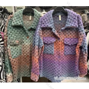 Kabát krátky jarné dlhý rukáv na gombíky dámsky (S / M ONE SIZE) TALIANSKÁ MÓDA IMWD21495
