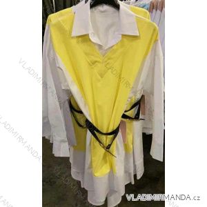 Šaty košilové dlouhý rukáv dámské (S/M ONE SIZE) ITALSKÁ MÓDA IMM21247