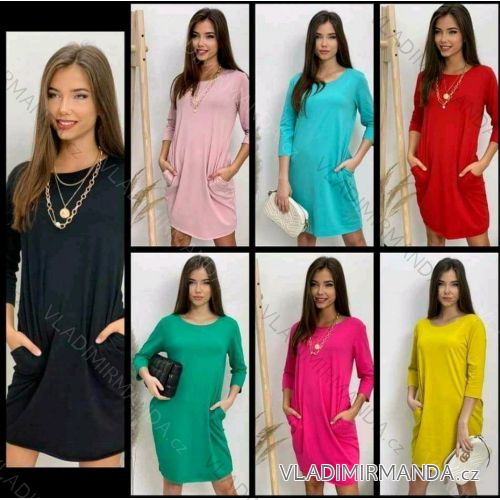 Šaty dlhý rukáv dámske (S / M ONE SIZE) TALIANSKÁ MÓDA IMM21248