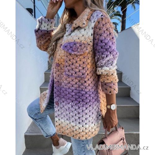 Kabát vlnený slabý krátky jarné dlhý rukáv na gombíky dámsky (S / M ONE SIZE) TALIANSKÁ MÓDA IMWD21505