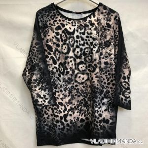 Tunika tričko dlhý rukáv leopardí vzor dámska nadrozmerná (xl/3xl) TURECKÁ MÓDA TME20129