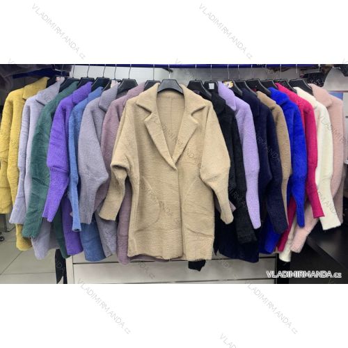 Kabát teplý alpaka dlouhý rukáv dámský (S/M ONE SIZE) POLSKÁ MÓDA SSW21544