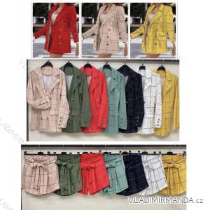 Komplet elegantné sako dlhý rukáv a kraťasy dámsky (S / M ONE SIZE) TALIANSKÁ MÓDA IMWD21592
