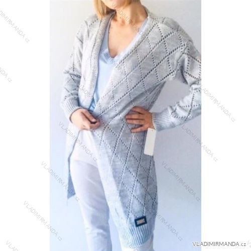 Cardigan pletený tenký dlouhý rukáv dámský (S/M ONE SIZE) ITALSKÁ MÓDA IMWBL23002