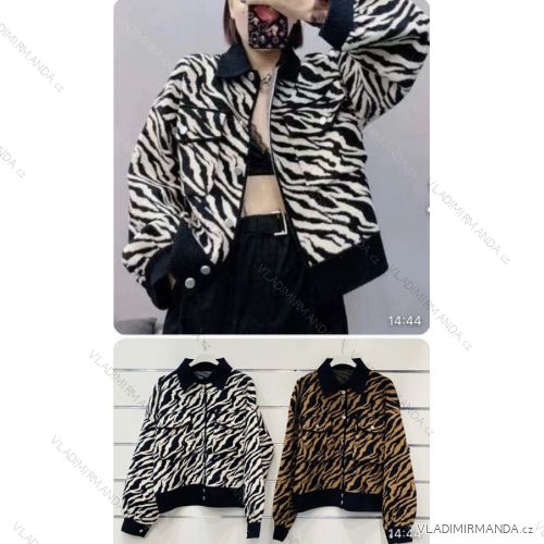 Bomber bunda dlhý rukáv dámske (S / M ONE SIZE) TALIANSKÁ MÓDA IM921013