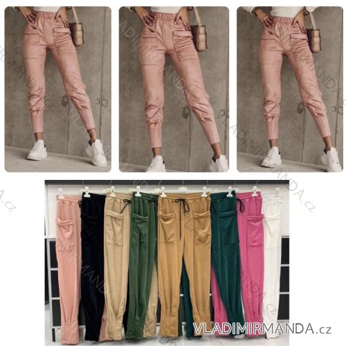 Tepláky zamatové dlhé dámske (S / M ONE SIZE) TALIANSKÁ MÓDA IMWD21641