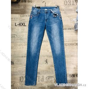 Rifle jeans dlhé dámske nadrozmerné (L-4XL) YES PINK MA621047