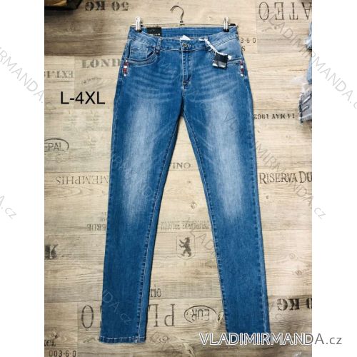 Rifle jeans dlhé dámske nadrozmerné (L-4XL) YES PINK MA621047