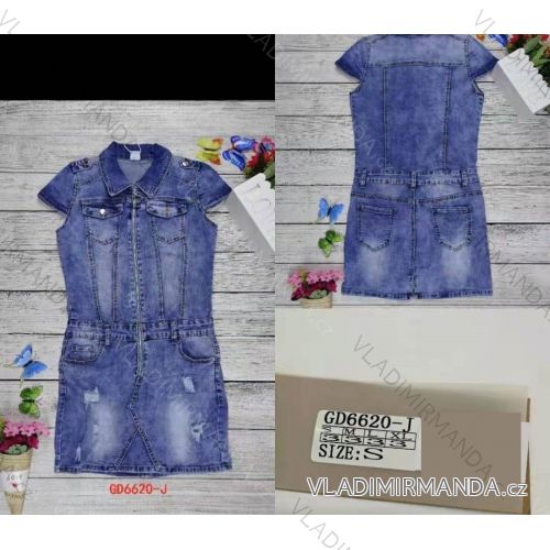 Šaty riflové krátky rukáv dámske (S-XL) Gourde MA121GD6620-J