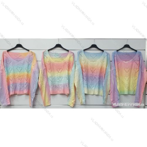 Sveter pletený tenký jarné dlhý rukáv dámsky (S / M ONE SIZE) TALIANSKÁ MÓDA IMWD21649