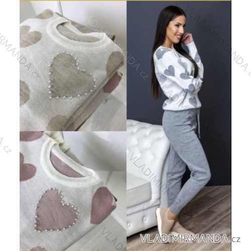 Souprava úpletová slabá dlhý rukáv dámska (S / M ONE SIZE) Talianska MÓDA IM921044