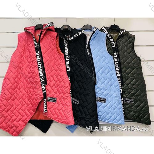 Vesta tenká jarná šušťáková s kapucňou dámska (S / M ONE SIZE) TALIANSKÁ MÓDA IM921046