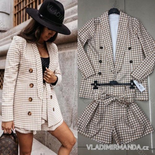 Súprava elegantné sako a kraťasy dámska (S / M ONE SIZE) TALIANSKÁ MÓDA IM921086