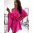 Šaty letní motýlkové krátký rukáv dámské (S/M/L ONE SIZE) ITALSKA MÓDA IMM21671/DR