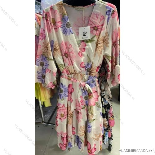 Šaty elegantné dlhý rukáv šifónové dámske (S / M ONE SIZE) TALIANSKA MODA IMM21312