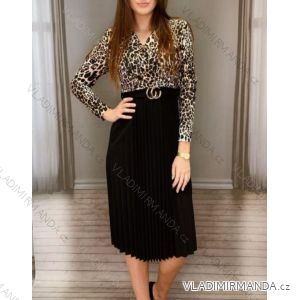 Šaty elegantné dlhý rukáv dámske (S / M ONE SIZE) TALIANSKÁ MÓDA IMWD21711