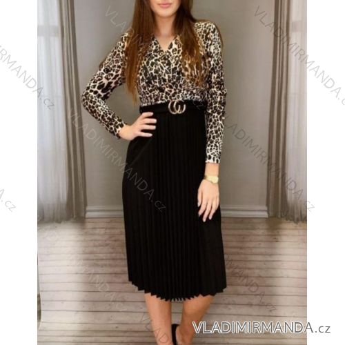 Šaty elegantné dlhý rukáv dámske (S / M ONE SIZE) TALIANSKÁ MÓDA IMWD21711