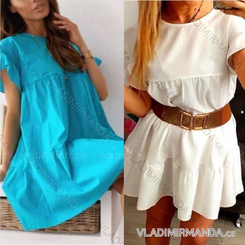 Šaty elegantné krátký rukáv dámske (S / M ONE SIZE) TALIANSKÁ MÓDA IMWD21730