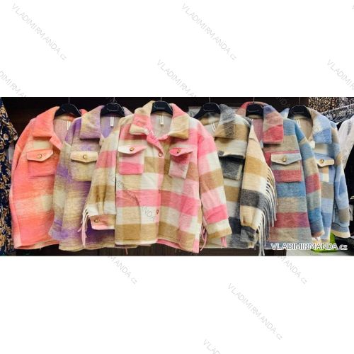 Kabát jarné krátky na gombíky dámsky (S / M ONE SIZE) TALIANSKÁ MÓDA IMWD21763