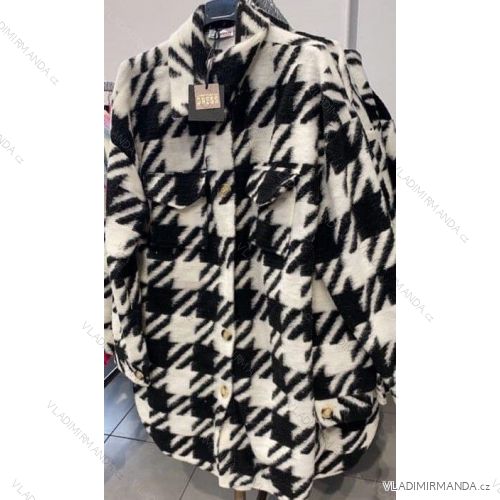 Kabát jarné dlhý rukáv dámsky (S / M ONE SIZE) TALIANSKÁ MÓDA IMM21317