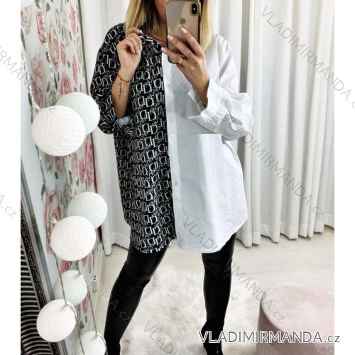 Košeľa dlhý rukáv dámska (S / M / L ONE SIZE) TALIANSKÁ MÓDA IMWA21005