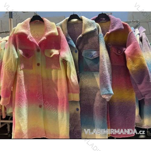 Kabát jarné dlhý dámsky (S / M / L ONE SIZE) TALIANSKÁ MÓDA IMWA21007