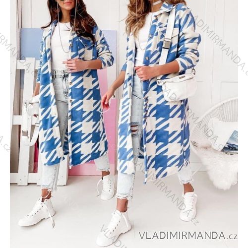 Kabát strednej jarné dlhý rukáv na gombíky dámsky (S / M ONE SIZE) TALIANSKÁ MÓDA IMWD21772