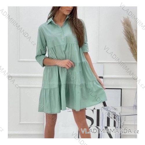 Šaty elegantné košeľové dlhý rukáv dámske (S / M ONE SIZE) TALIANSKÁ MÓDA IMWD21999