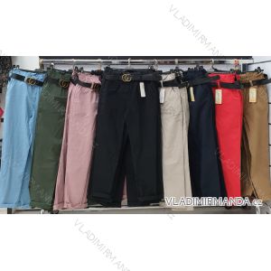 Nohavice elegantné dlhé s pásikom dámske (S-XL) TALIANSKÁ MÓDA IMWA21035