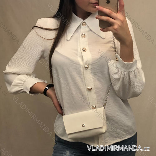 Košele elegantný dlhý rukáv s peňaženkou dámska (S / M ONE SIZE) TALIANSKÁ MÓDA IMM21360