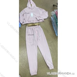 Súprava mikina dlhý rukáv a tepláky dámska (S / M ONE SIZE) TALIANSKÁ MÓDA IMWD211203