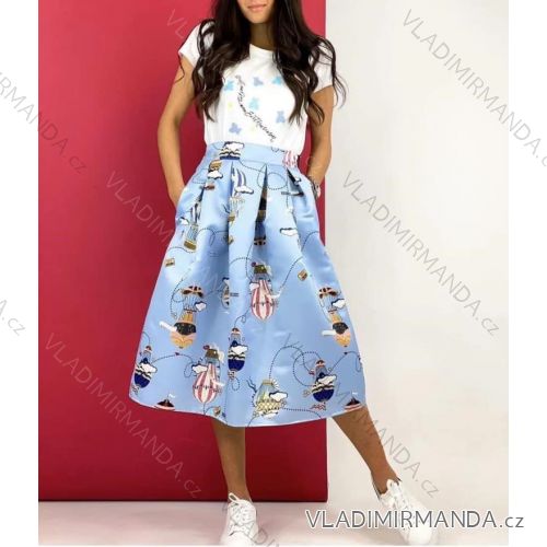 Sukňa stredne dlhá dámska (S / M ONE SIZE) TALIANSKÁ MÓDA IMM21367
