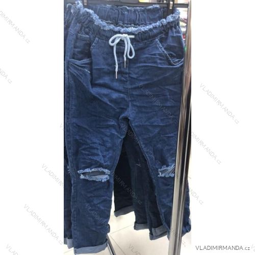 Nohavice riflové dlhé dámske (S / M ONE SIZE) TALIANSKÁ MÓDA IMM21394