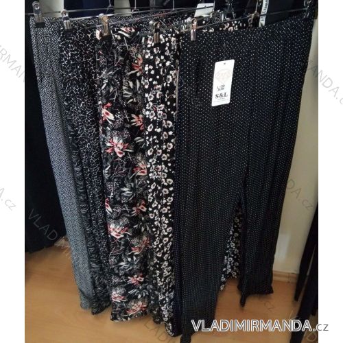 Kalhoty tenké dlhé dámske nadrozměr (L-5XL) SAL SMILING SMI21019