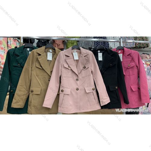 Kabát slabý jarné dlhý rukáv dámsky (S-XXL) TALIANSKÁ MÓDA IMWD211311