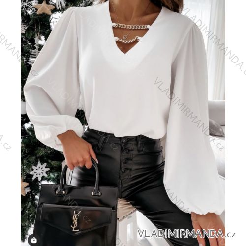 Blúzka elegantná dlhý rukáv dámska (S / M ONE SIZE) TALIANSKÁ MÓDA IMWD211350