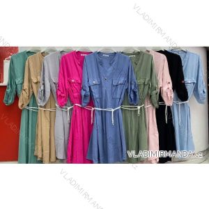 Šaty elegantné košeľové 3/4 dlhý rukáv dámske (S / M ONE SIZE) TALIANSKÁ MÓDA IMWD211412