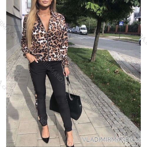 Súprava tričko na zips dlhý rukáv a nohavice dámska (S / M ONE SIZE) TURECKÁ MÓDA IMWK21210