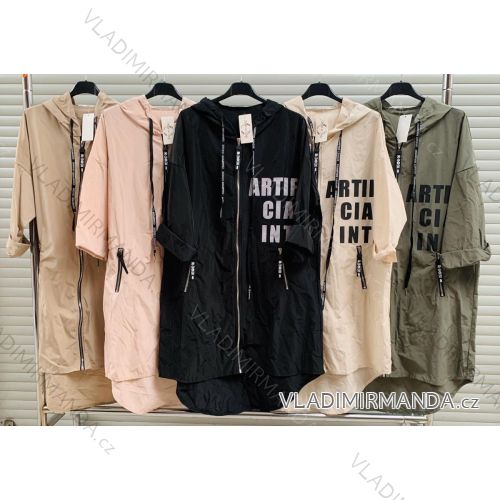 Bunda predĺžená tenká jarná šušťáková dámska (S / M / L ONE SIZE) TALIANSKÁ MÓDA IMWD211508