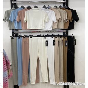 Súprava letné tričko krátky rukáv a legíny dámska (S / M ONE SIZE) TALIANSKÁ MÓDA IMWD211534