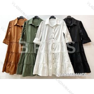 Šaty elegantné košeľové dlhý rukáv dámske (S / M ONE SIZE) TALIANSKÁ MÓDA IMWD211547
