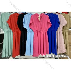Šaty elegantné košeľové krátky rukáv dámske (S / M ONE SIZE) TALIANSKÁ MÓDA IMWD211598