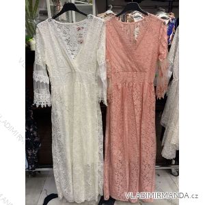 Šaty dlhé elegantné dlhý rukáv dámske (S / M ONE SIZE) TALIANSKÁ MÓDA IMWD211611