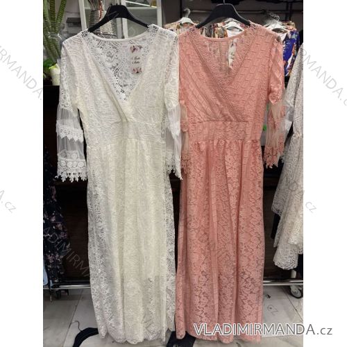 Šaty dlhé elegantné dlhý rukáv dámske (S / M ONE SIZE) TALIANSKÁ MÓDA IMWD211611