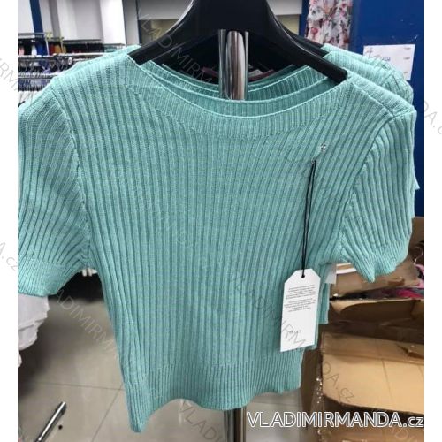 Top tričko krátky rukáv letné dámsky (S / M ONE SIZE) TALIANSKÁ MÓDA IMM211593