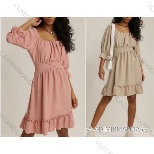 Šaty elegantné dlhý rukáv s peňaženkou dámske (S / M ONE SIZE) TALIANSKÁ MÓDA IMWA21143