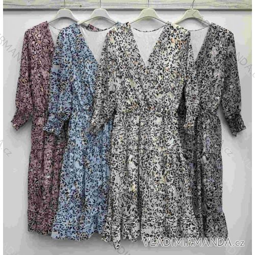 Šaty elegantní dlouhý rukáv dámské (S/M ONE SIZE) ITALSKÁ MÓDA IMWD211970