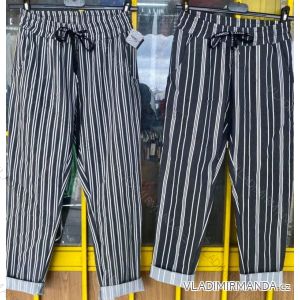 Kalhoty proužkované dlouhé dámské (uni s-m) ITALSKÁ MÓDA IMD21191
