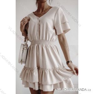 Šaty elegantní krátký rukáv dámské (S/M ONE SIZE) ITALSKÁ MÓDA IMWD212094