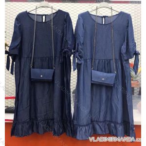 Šaty elegantní riflové s kabelkou dámské (S/M ONE SIZE) ITALSKÁ MÓDA IMWD212185